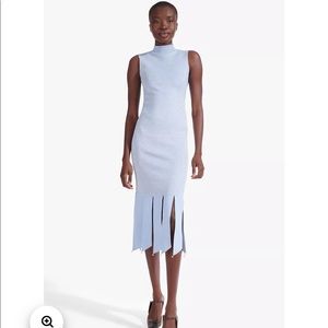 Staud Pat Dress Ice Blue